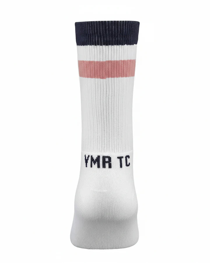 ÅSUNDEN MID CREW SOCKS OFF-WHITE/RETRO PINK